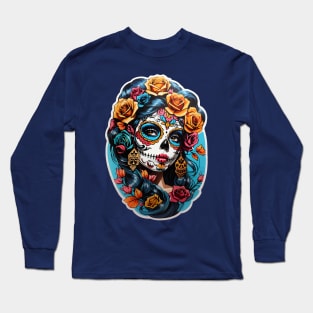 Sugar Skull girl, Dia de los Muertos Long Sleeve T-Shirt